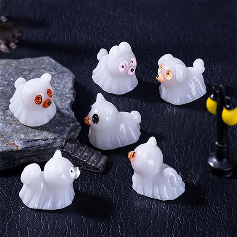 5 SZT. Domek dla Lalek Świecący Duch Zwierzę Miniaturowe Modele DIY Akcesoria Dekoracje do Domku dla Lalek Ozdoby Halloween Świecące w Ciemności Zabawki