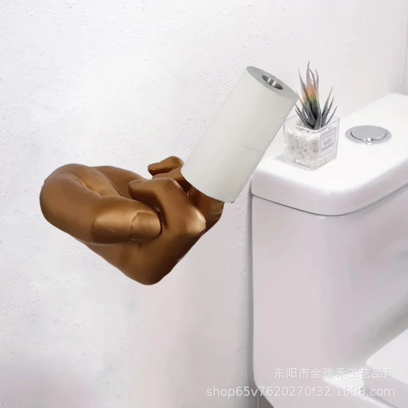 Kreativer Wandmontierter Toilettenpapierhalter aus Harz mit Haken, Badezimmer-Zubehör, Dekorativer Wandhaken für Haushalt und Waschraum