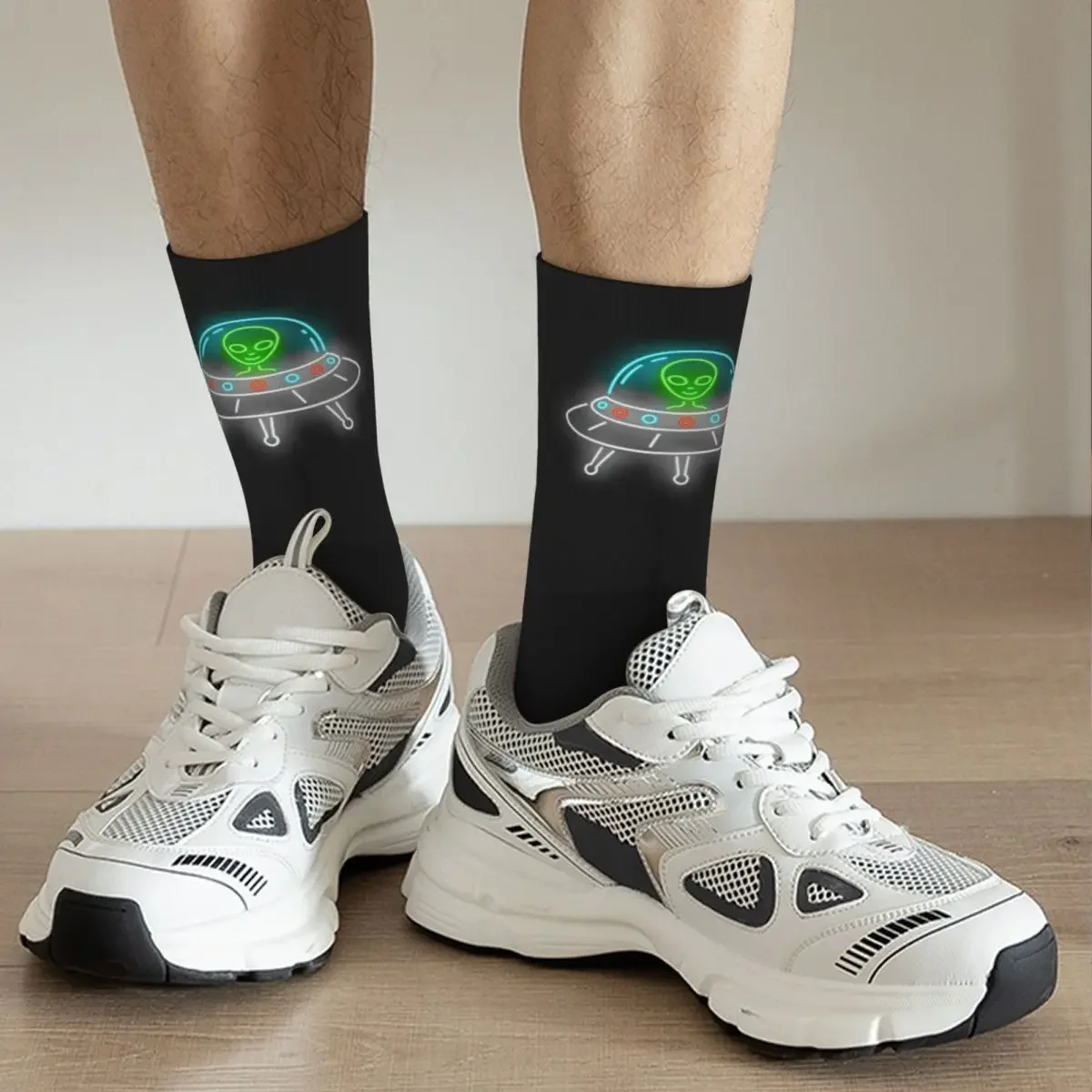 Chaussettes Alien Neon pour hommes et femmes, Chaussettes de basket-ball respirantes non aldes, Cool, Automne, Hiver