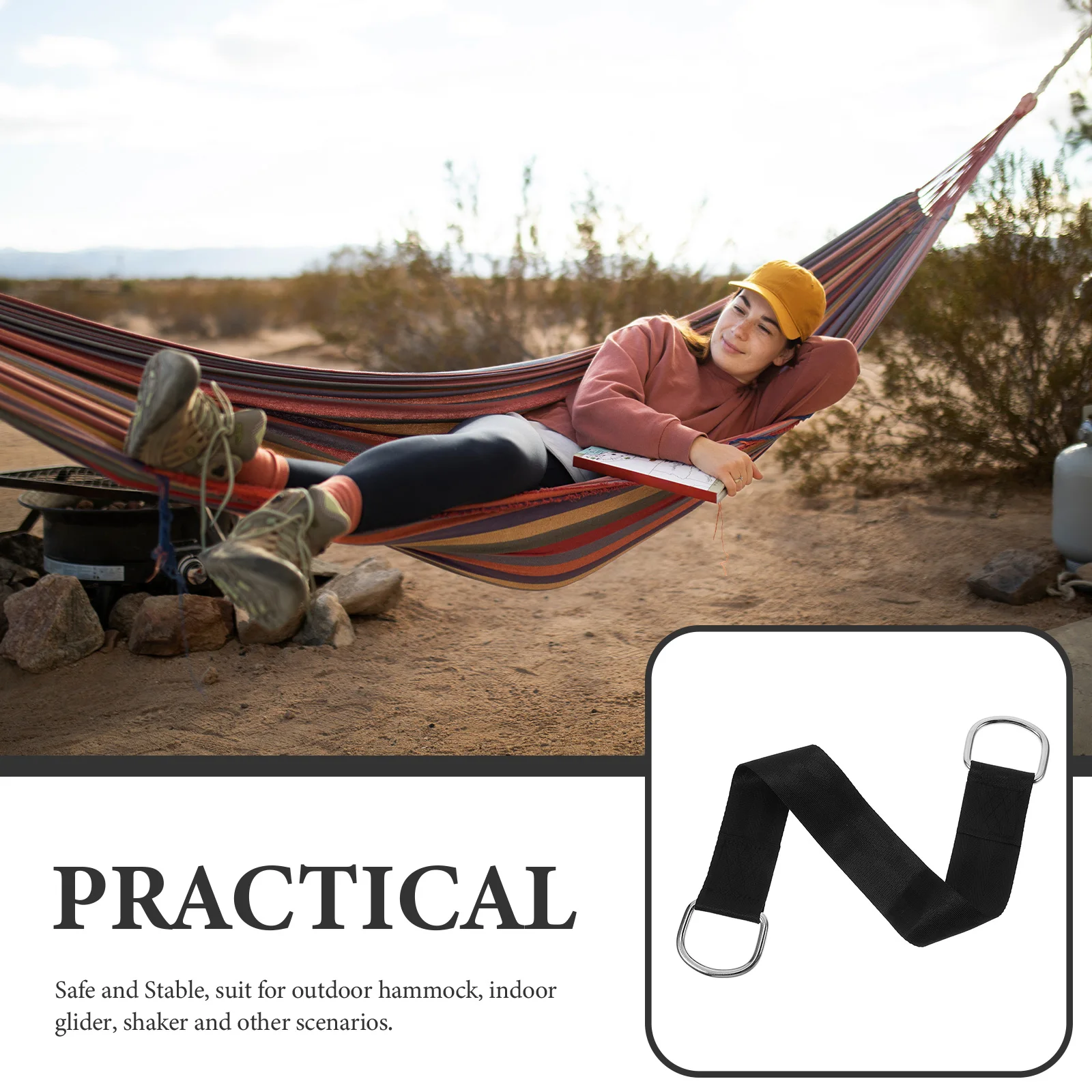 

2Pcs Tree Swing Hanging Straps Heavy Duty Nylon Iron Connecting Strap Outdoor Swing Kit Adjustable Load Bearing Weather