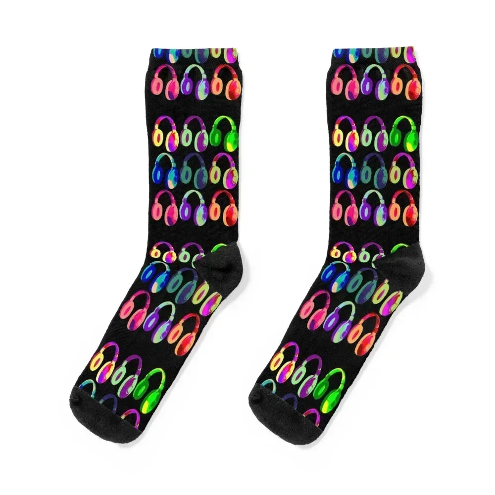 

EDM DJ Headphone Rave Pop Art Socks cotton fashionable warm winter with print Socks Girl Men's