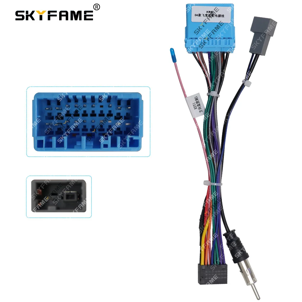 SKYFAME Car 16pin Wiring Harness Adapter For Honda CRV Fit Suzuki Grand Vitara Alto Jimny Acura CL Android Radio Power Cable