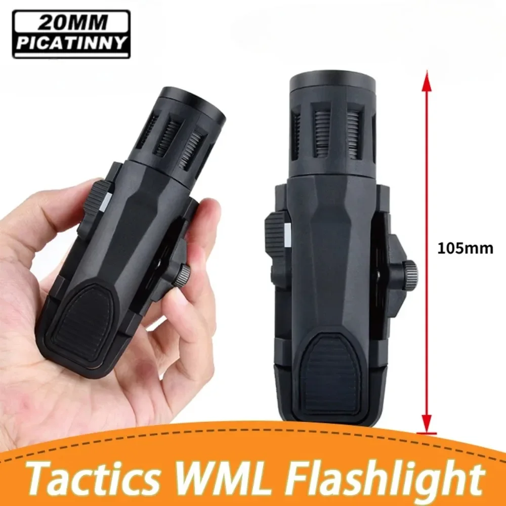 

Tactical WML White LED Gun Light Reconnaissance Outdoor Hunting Constant Strobe Nylon Flashlight Fit 20MM Picatinny Rail