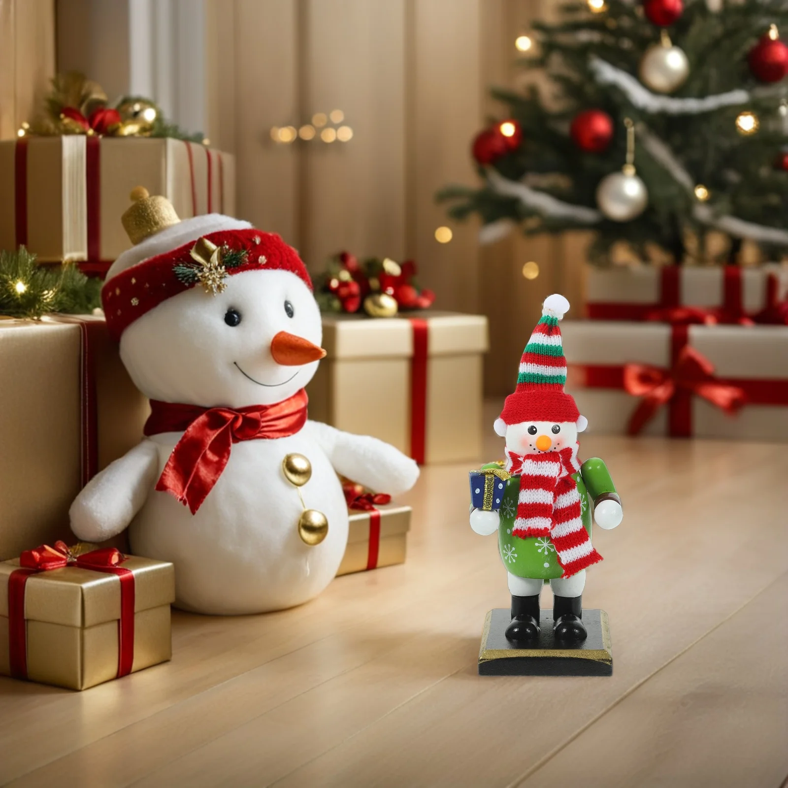 

2pcs 6.3Inch Christmas Nutcracker Ornaments Plastic Figurines For Mantel Shelves Decor Desktop Holiday Decoration - Nutcracker