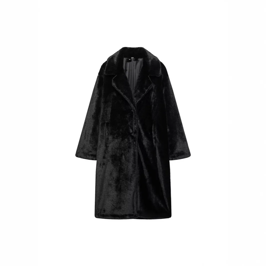 Meilleure vente femmes hiver longue fausse fourrure manteau rétro multicolore épais femme chaud fourrure veste confortable cheveux dame Eco fourrure manteau