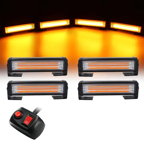 COB 자동차 전면 그릴 비상 스트로브 라이트 헤드, LED 경고 깜박이 라이트 바, 차량 주간 주행 램프, 12V, 24V, 80W
