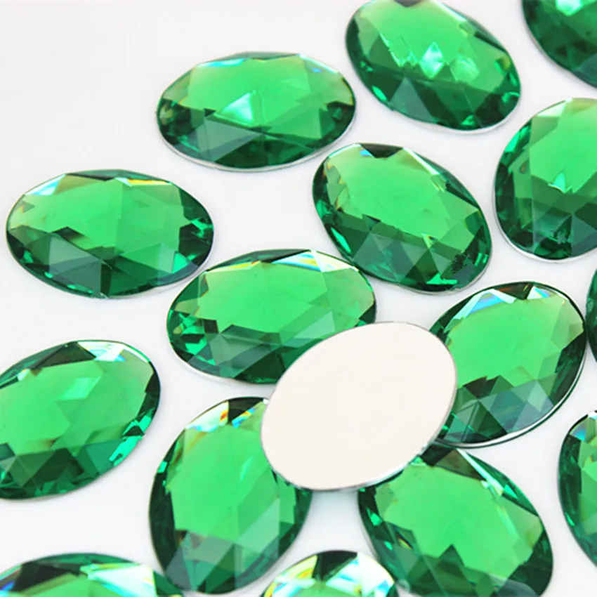 Cong Shao 100PCS 18*25mm Ovale Form Acryl Strasssteine Flatback Steine Und Kristalle Für Kostüm Handwerk DIY Dekoration YB137 – Detail 5