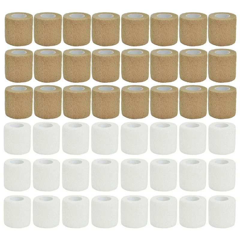 

3-48Pcs Medical Adhesive Bandage Elastic Breathable Sports Self Adhesive Tape Beige Wrap Finger Tape For Wrist Ankle First Aid