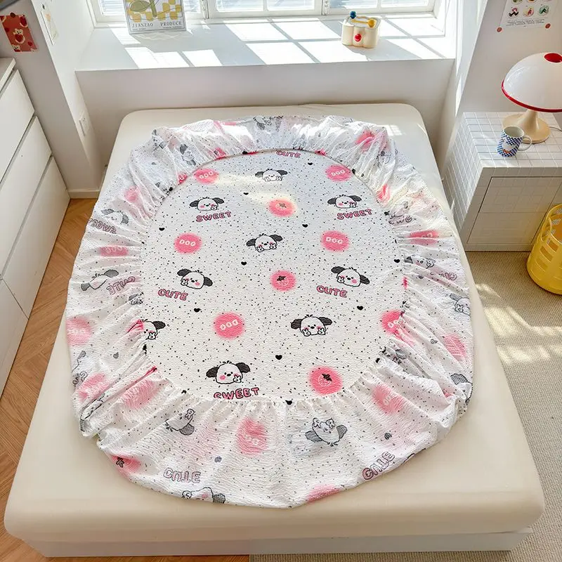 Strawberry Printed Fitted Bed Sheet Bed Mattress Cover Pillowcase Bedding Sheet Girls Elastic Single Queen Full Size Bedcloth