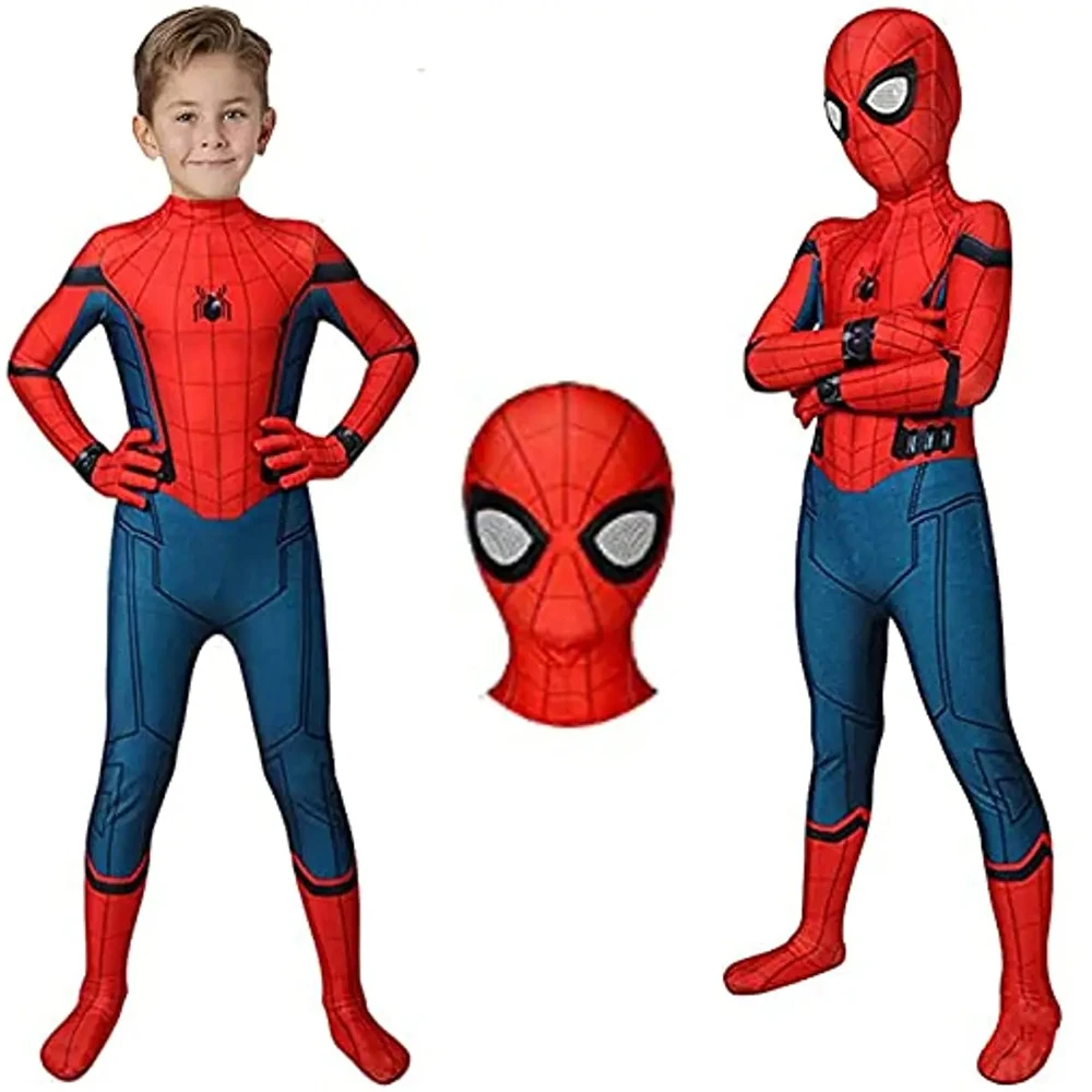 Spiderman Costume for Kids Adult Tobey Maguire Cosplay Bodysuit Superhero Zentai Suit Jumpsuit Halloween Carnival Party Costumes