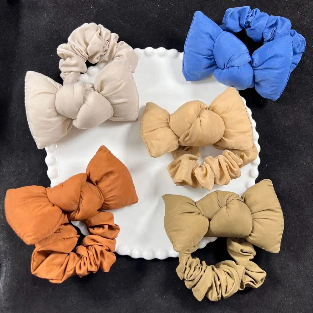 

Girls Colorful Cute Cotton Bow Hair Rope Ponytail Hair Tie Elastic Hair Scrunchies Winter Fashion Women Hair Accessories