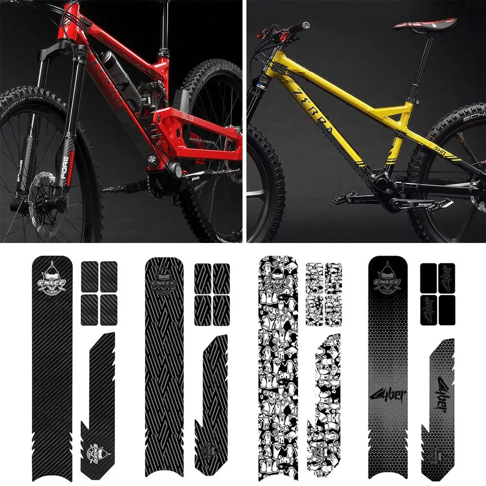 Waterproof Cover Pad Cycling Accessories Bicycle Protective Film Bike Frame Sticker Carbon Fiber Pattern Chain Guards Decals
