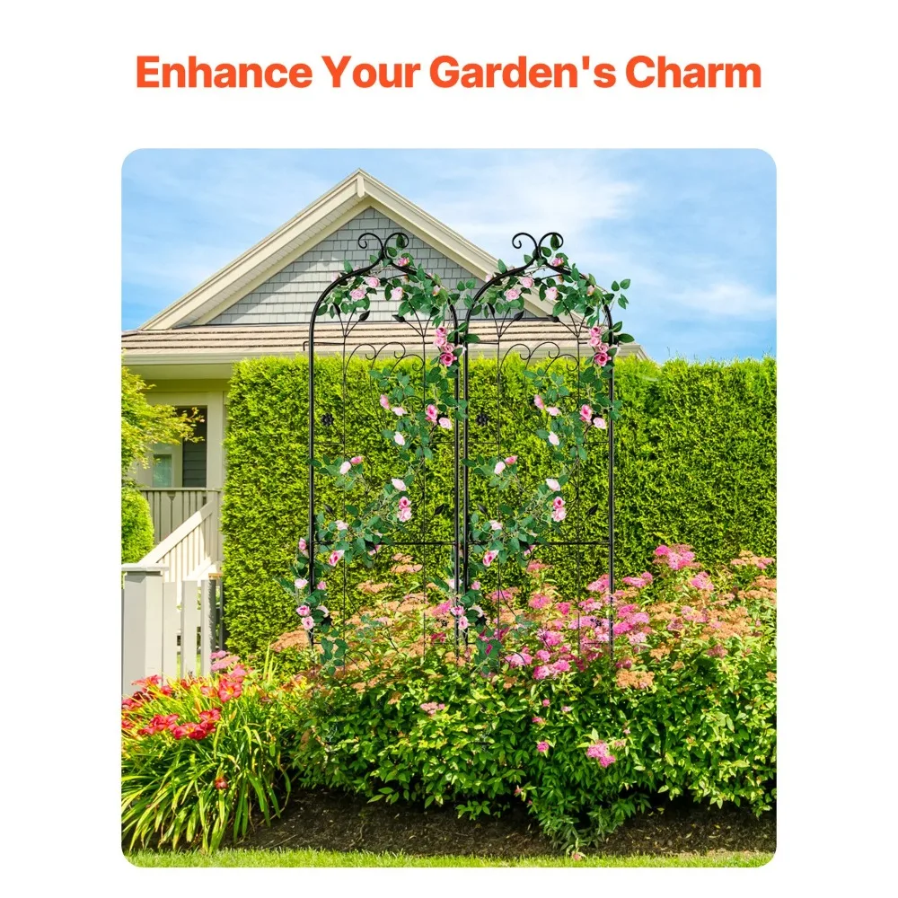 

2 Packs Metal Garden Trellis 60" x 15" for Climbing Plant Support Rustproof