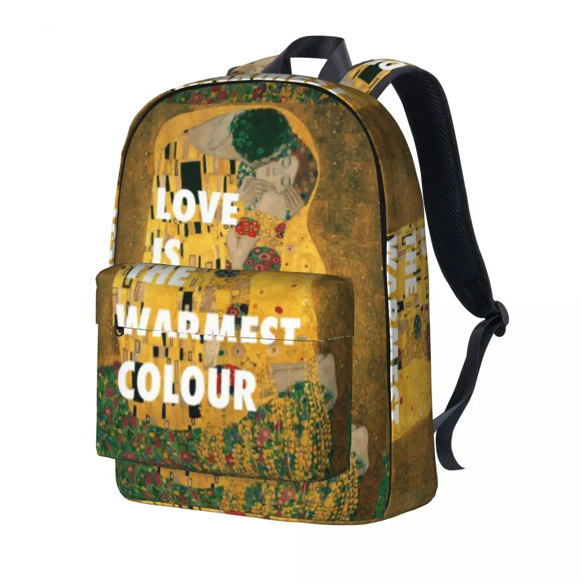 

Oil Painting Backpack The Kiss Gustav Klimt Fun Backpacks Unisex Camping Lightweight School Bags Colorful Rucksack