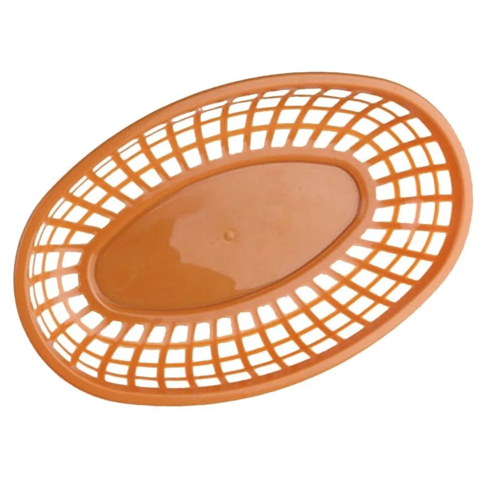 Fries Burgers Plastic Food Baskets Colorful Oval Shape Bread Plate Reusable Basket Serving Kitchen Use