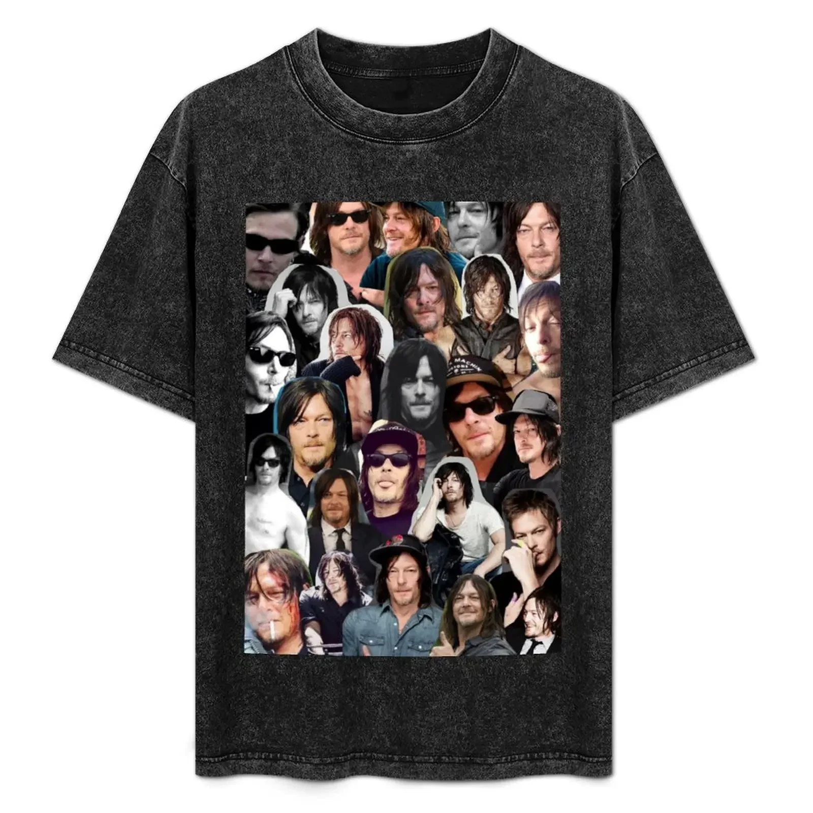

Norman Reedus Collage T-Shirt anime figures man clothes baggy shirts t shirt for men