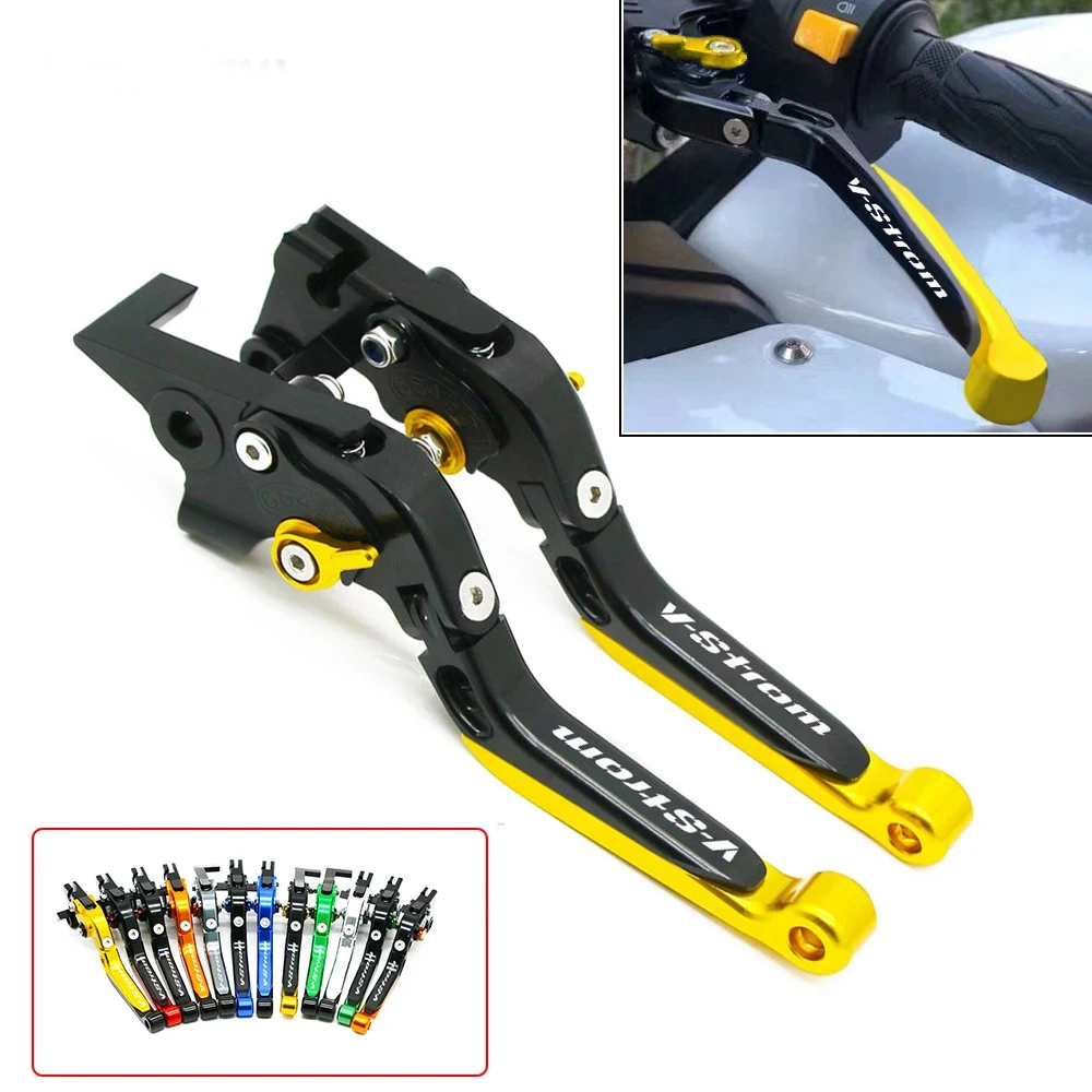 Motorcycle CNC Adjustable Folding Brake Clutch Levers Extendable Handle Grip For SUZUKI V-Storm V Storm DL650 VStorm 2004-2010