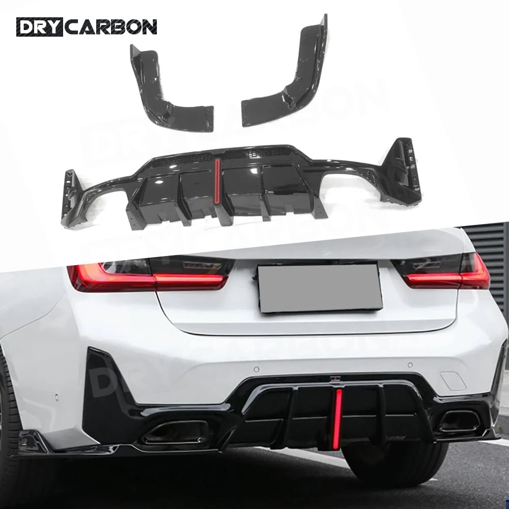 

Car Rear Diffuser Bumper Spoiler Side Splitters Canards Flaps Body Kits Accessories for BMW 3 Series G20 G28 M Sport 2023+ ABS