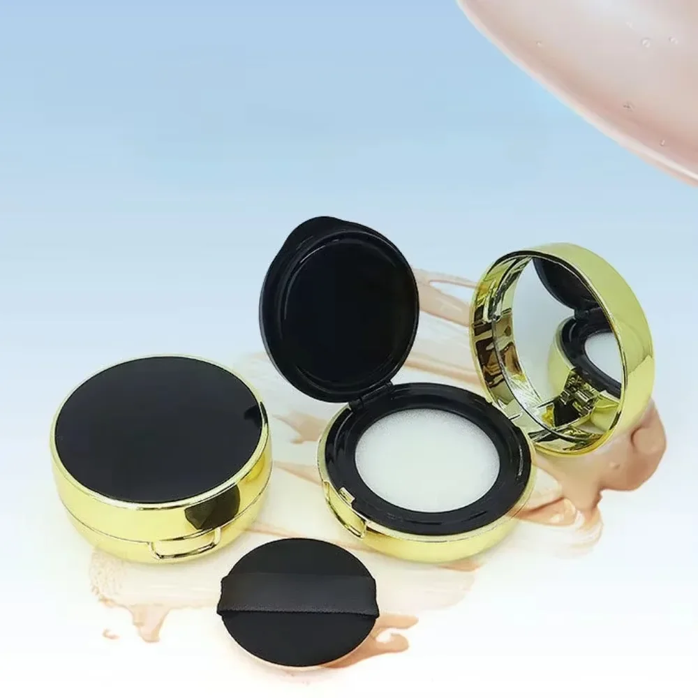 Caja de esponjas con cojín de aire vacío, base portátil, caja DIY con espejo, crema Bb, estuche para cosméticos, contenedor con esponja, herramientas de maquillaje, 1 ud.