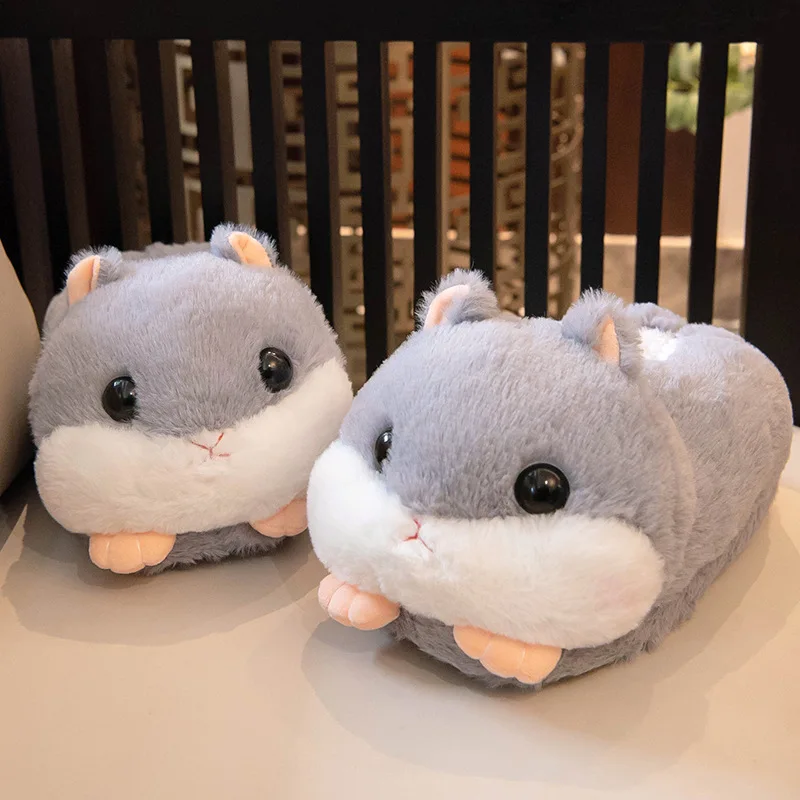 

Cuddle Cute Hamster Slipper for Women Winter Autumn Plush Warm Bedroom Cloud Shoes Family Slipper Woman Kawaii Animals Slippers