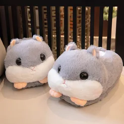 Zapatillas de felpa con diseño de hámster para mujer, pantuflas cálidas con diseño de animales Kawaii, para el dormitorio y la familia, para Otoño e Invierno