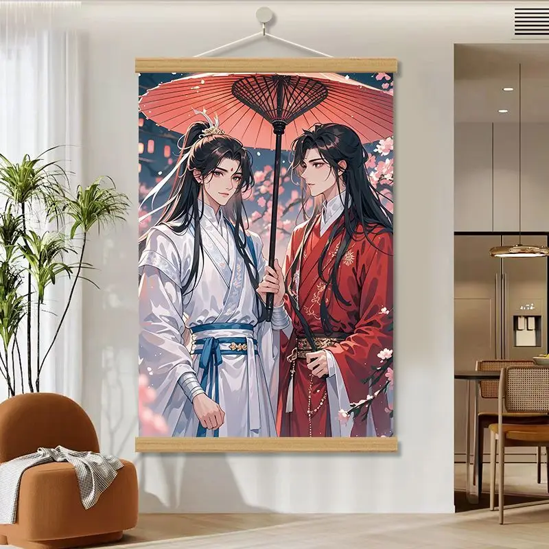 Mo Dao Zu Shi Anime Poster Lan Wangji / Wei Wuxian Wall Art Vertical Scroll for Bedroom Anime Room Decor Fan Gift ﻿ wall decor