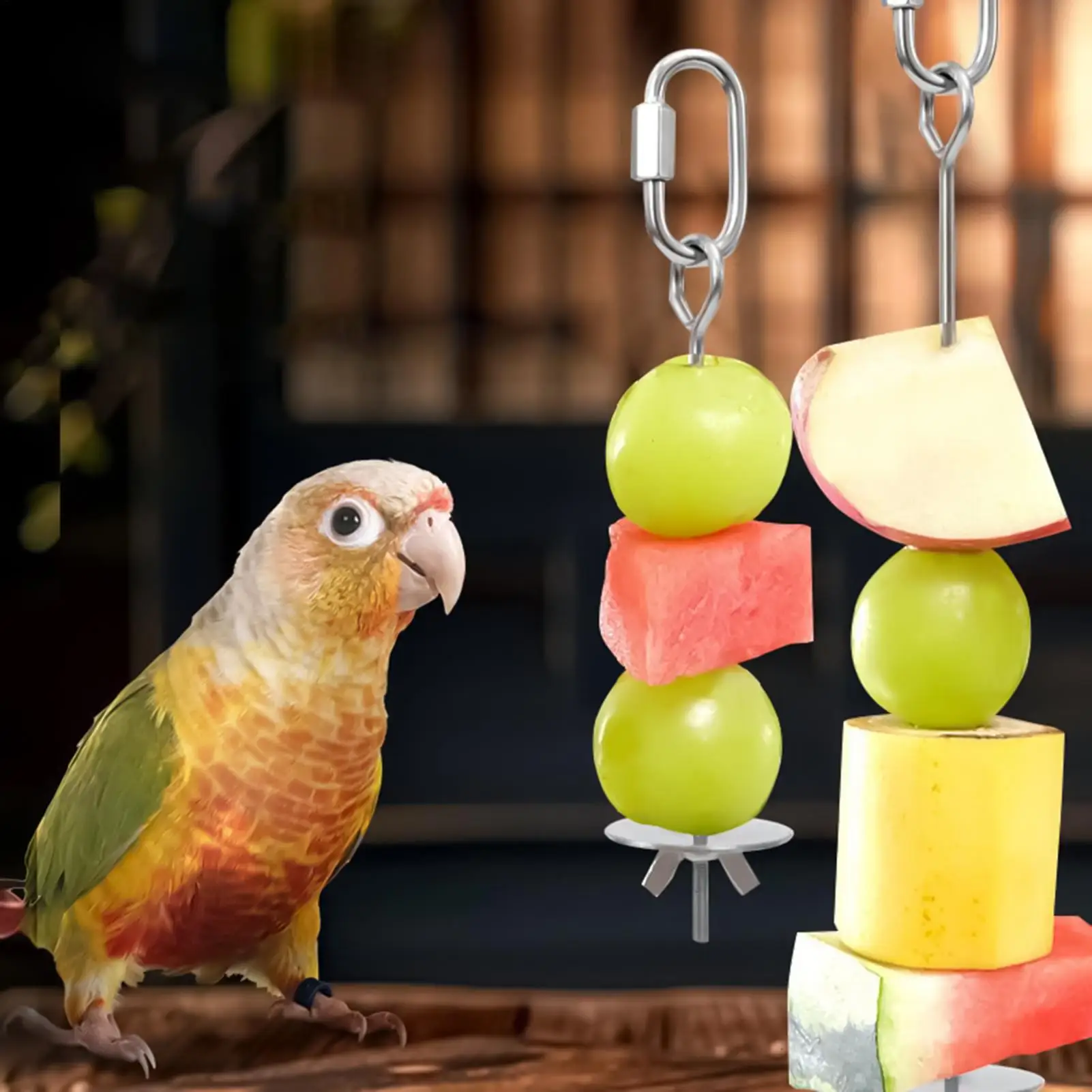 Stainless Steel Parrot Feeder for Hanging Fresh Vegetables and Juicy Fruits Promotes Healthy Eating Habits for Parrot Birds