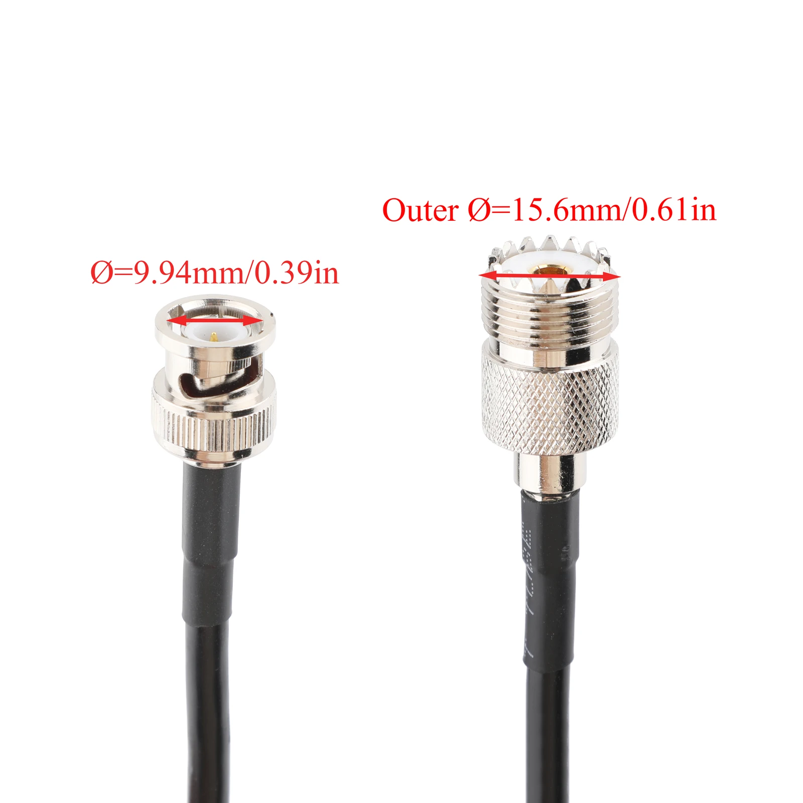 BNC-Stecker auf UHF-Buchse, HF-Verlängerungskabel – 30 m RG58/50-3 HF-Koaxialkabel für 4G LTE-Mobilfunk und Antenne