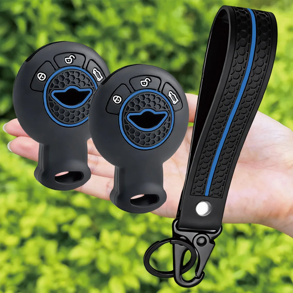 For BMW Mini Cooper Clubman Countryman Paceman Roadster R56 R57 CAS3 Silicone Remote Key Case With Key Ring Holder