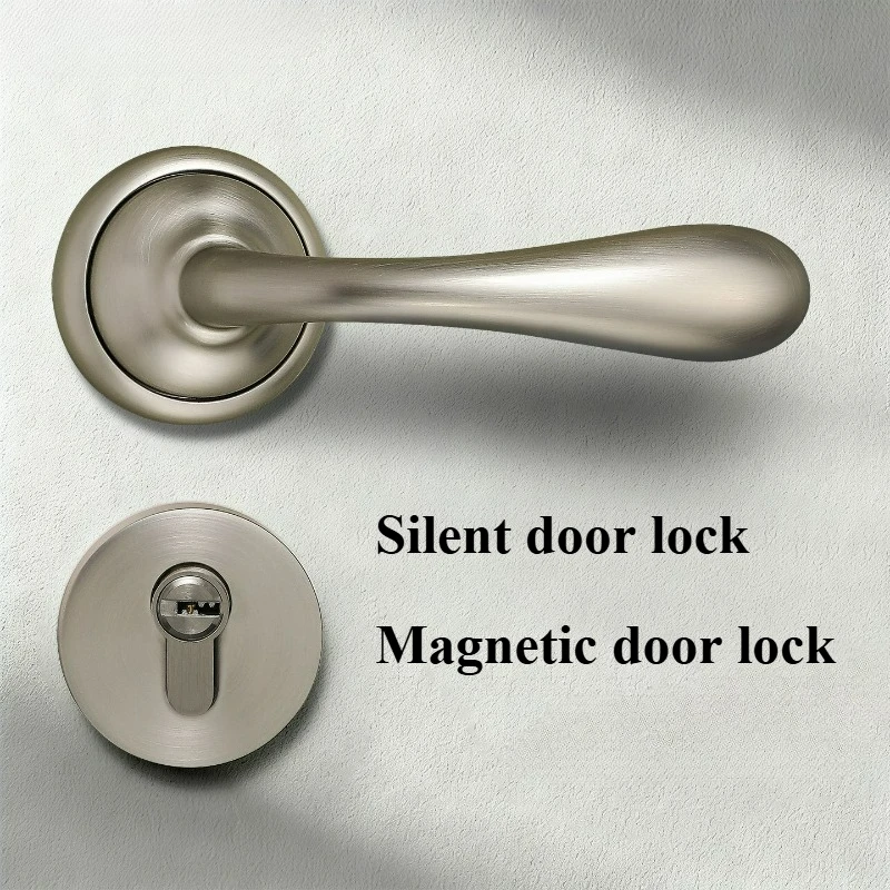 

Роскошный французский дверной замок для спальни, минималистичный дверной замок для офиса, разделенный бесшумный/магнитный замок из цинкового сплава для ванной комнаты