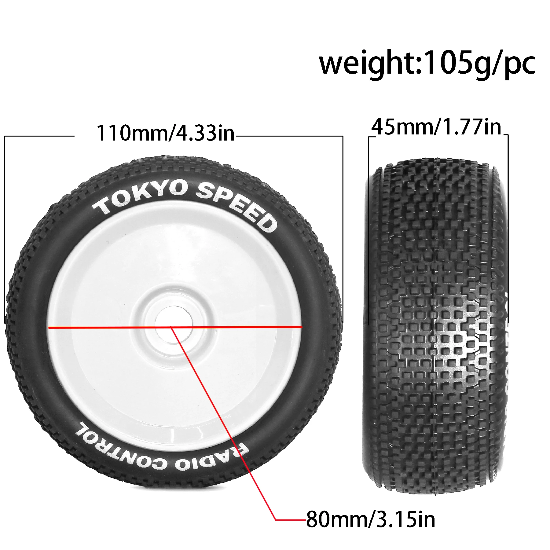 4 sztuki 17mm sześciokątne plastikowe piasta koła gumowa obręcz opony do RC kyosho 1/8 konkurencji elektryczne Yue MP10e zestaw TKI2