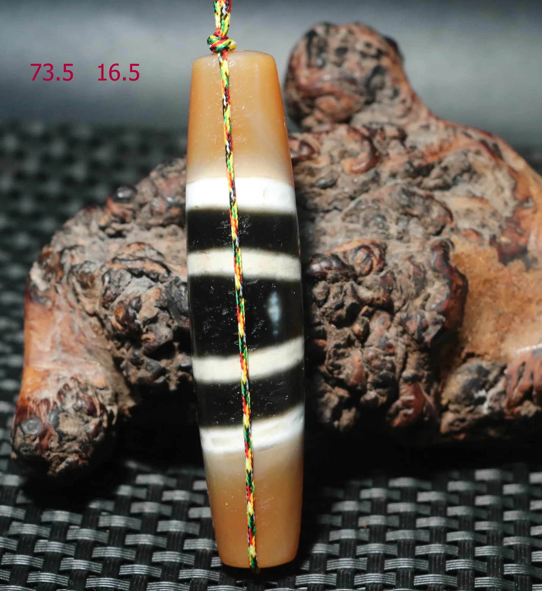 

Treasure Magic Energy Energy Tibetan Old Agate Line Type Healer Medicine Long dZi Bead Pendant Amulet Lkbrother UPD221211A12