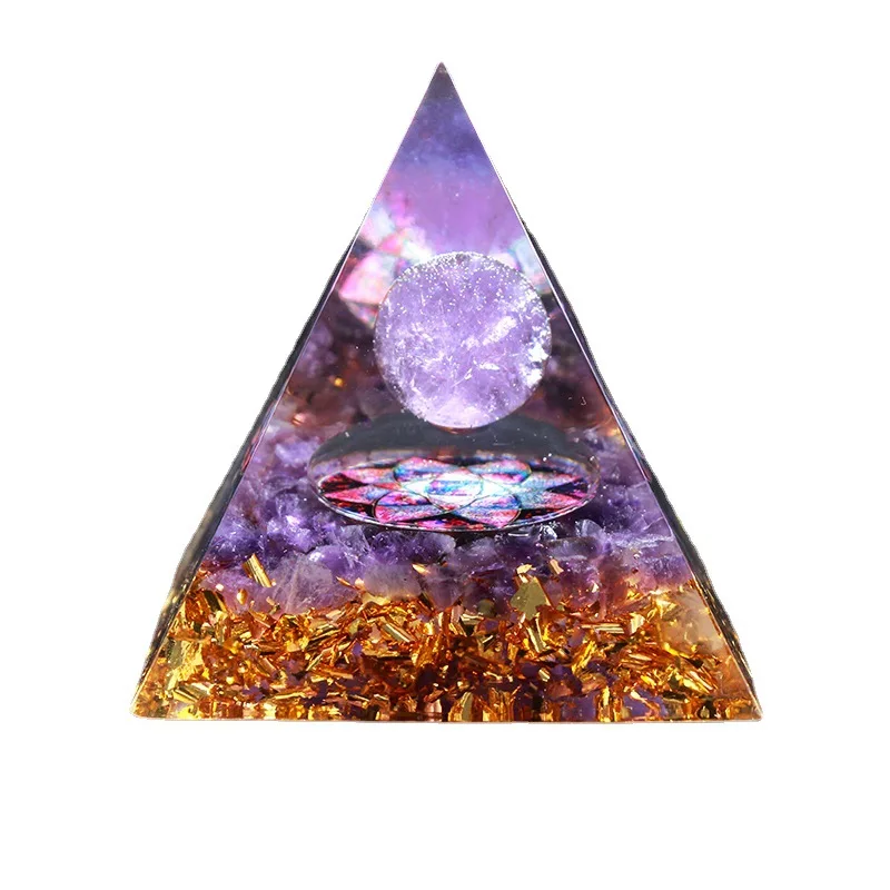 Crystal gravel pyramid ornaments glue resin ornaments home handicrafts