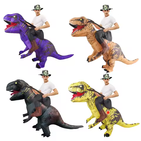 Funny Adult T-REX Inflatable Dinosaur Costume Cosplay Fancy Dress Halloween Party For Men Women