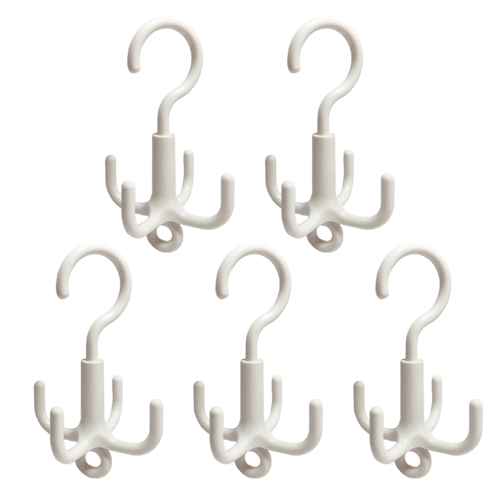 Multifunctional Swivel Hook Punch-free 4-claw Swivel Hook Silver/white Four-claw Rotating Hook Punch-free Bag Tie Scarf Scarf Co