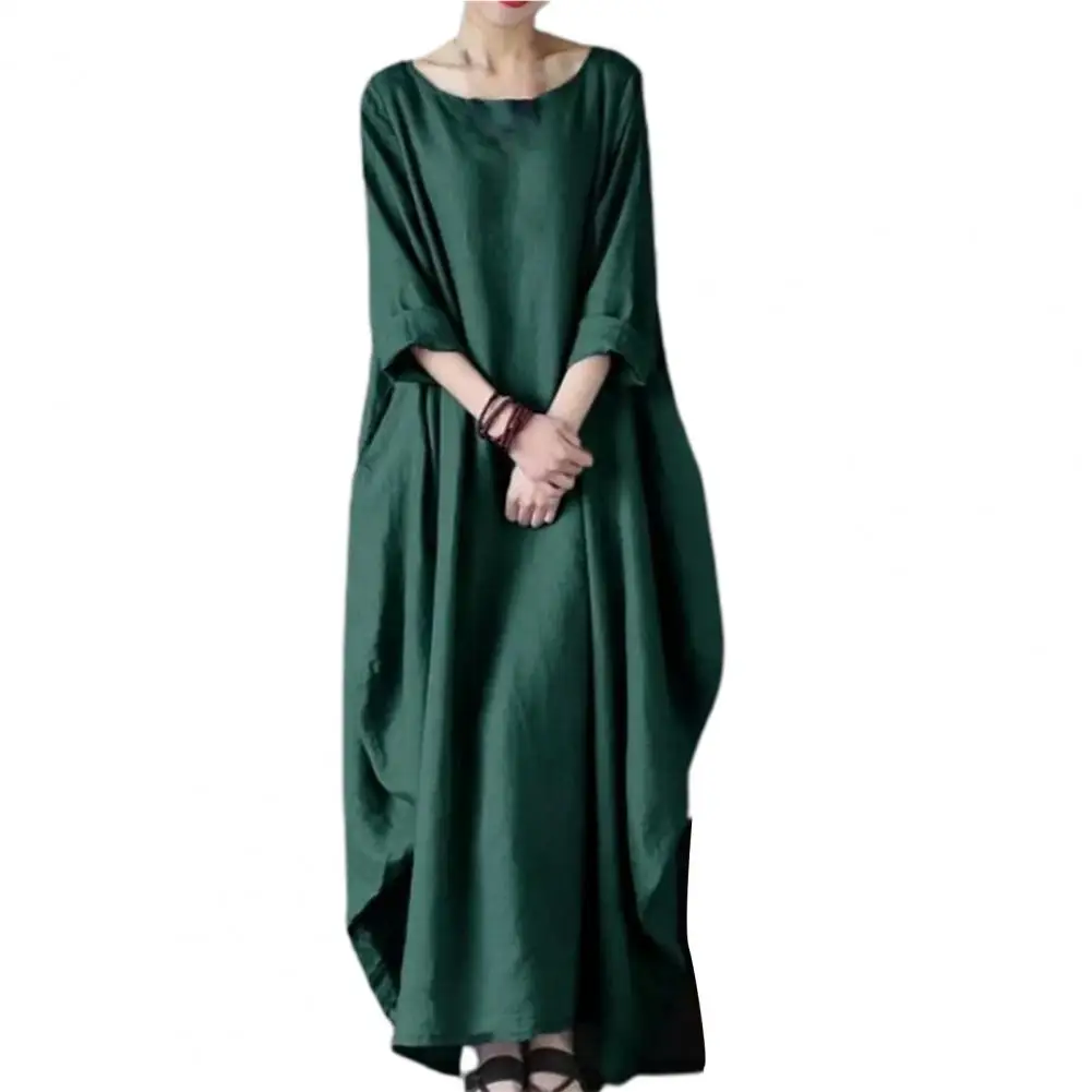 2023 Summer autumn Big Size Dresses Women 4xl 5xl Loose long vintage Dress Boho Shirt Dress Maxi Robe fashion Female