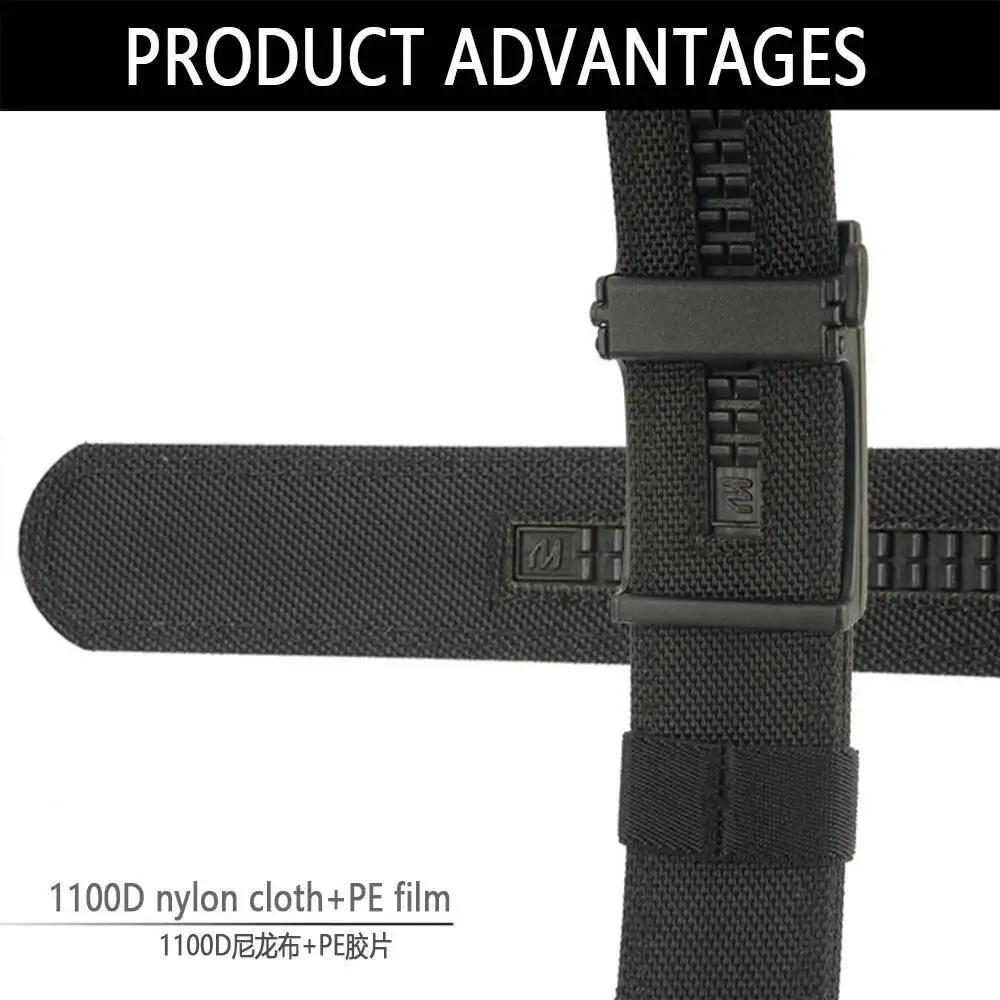 Men's Alloy Automatic Buckle Nylon Belt Outdoor Training Tactical Braided Belt Casual Fashion Business Versatile Double-layer