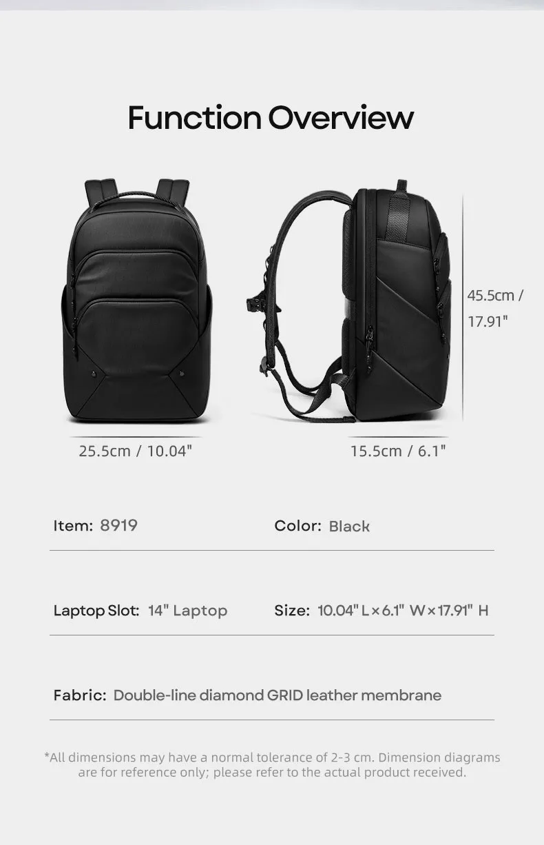 Man Lightweight Backpack Travel Business High School Students Knapsack 14 Inches Laptop Backpack