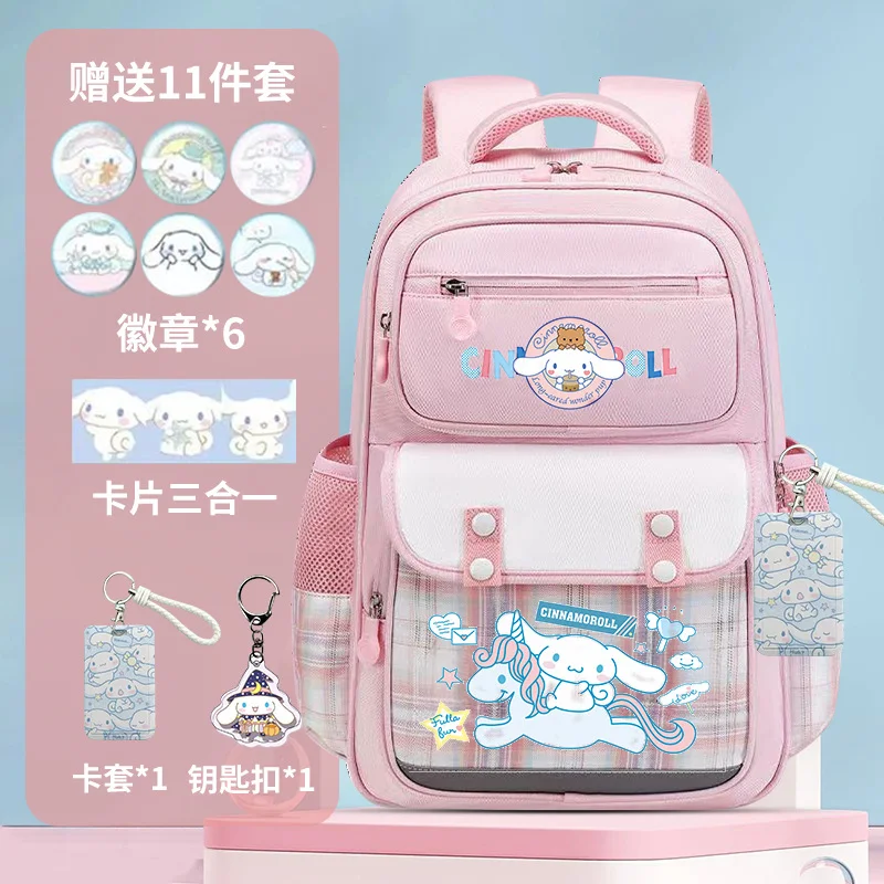 Sanrio Anime Cinnamoroll Backpacks for Children Kawaii Toys Large Capacity Girls Cute Lightweight Spine-Protective Backpack