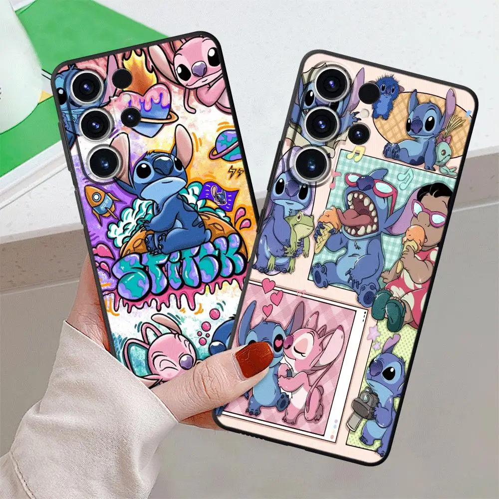 Disney Multiple Stitches Phone Case for Samsung Galaxy S23 Ultra S22 S20 FE S21 Plus 5G S10 Plus S22Ultra Silicone Black Cover