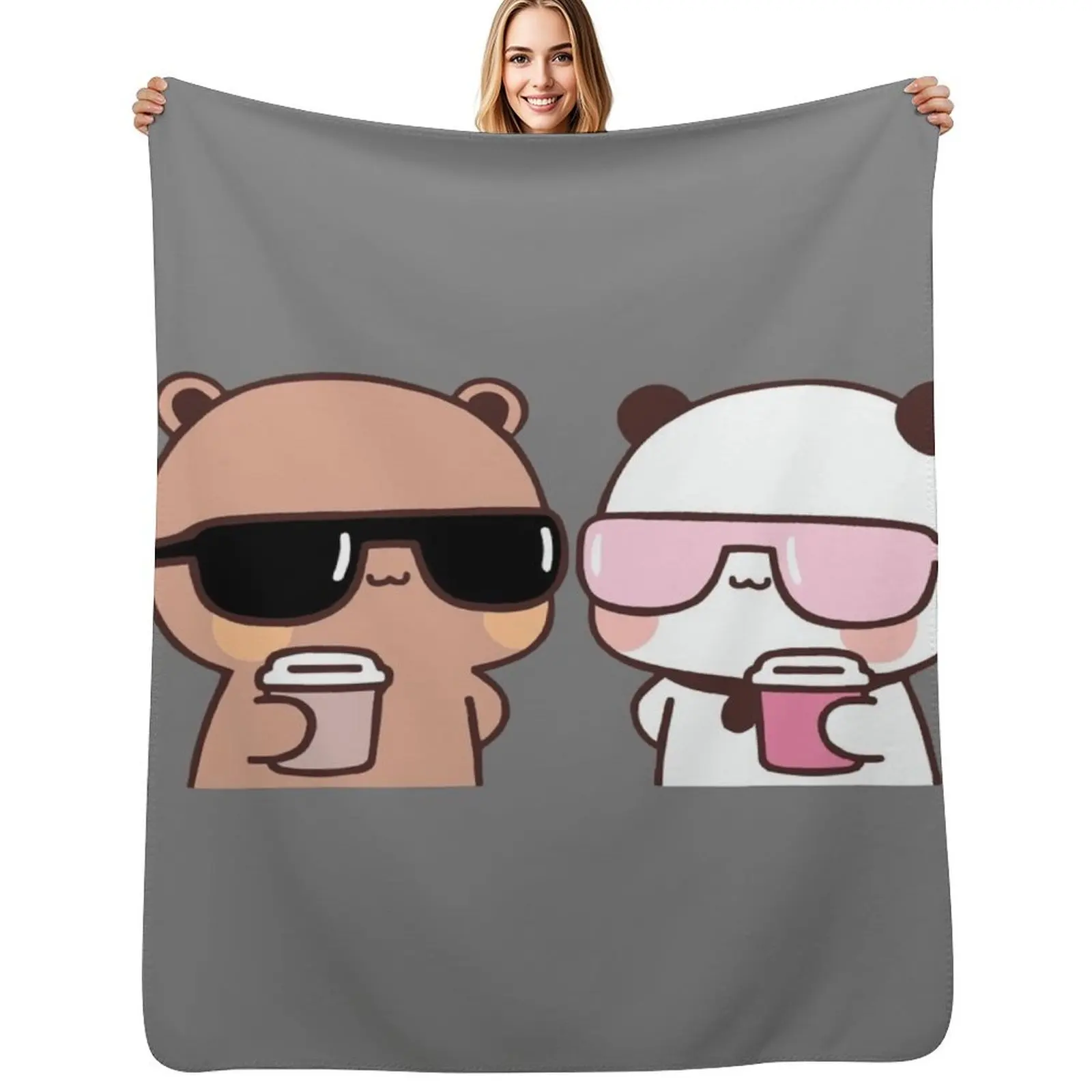 DuDu Bear and BuBu Panda having coffee together?? Throw Blanket Beach Extra Large Throw Nap Picnic halloween Tourist Blankets