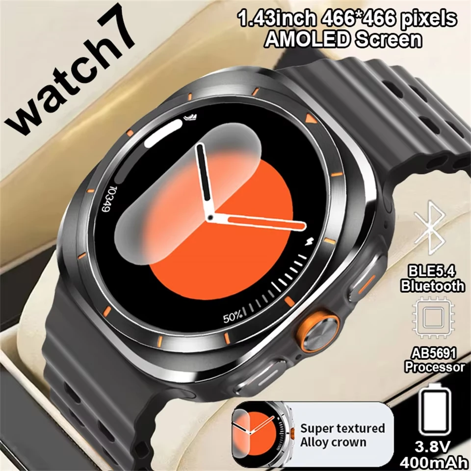 

For Samsung Galaxy Watch Ultra New GPS Track Smart Watch Men Amoled Always Display Body Temperature Clock BT Talk Smart Watch