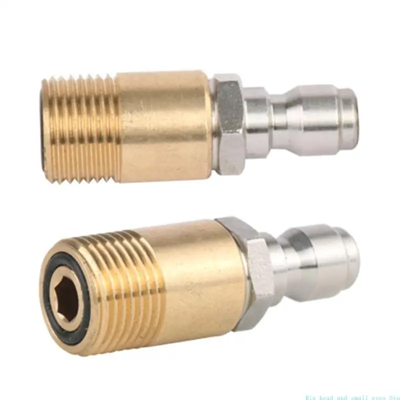 581C Copper Nozzle Anti Corrosion 1/4 Inch Quick M18x1.5 Adapter 2pcs/Set