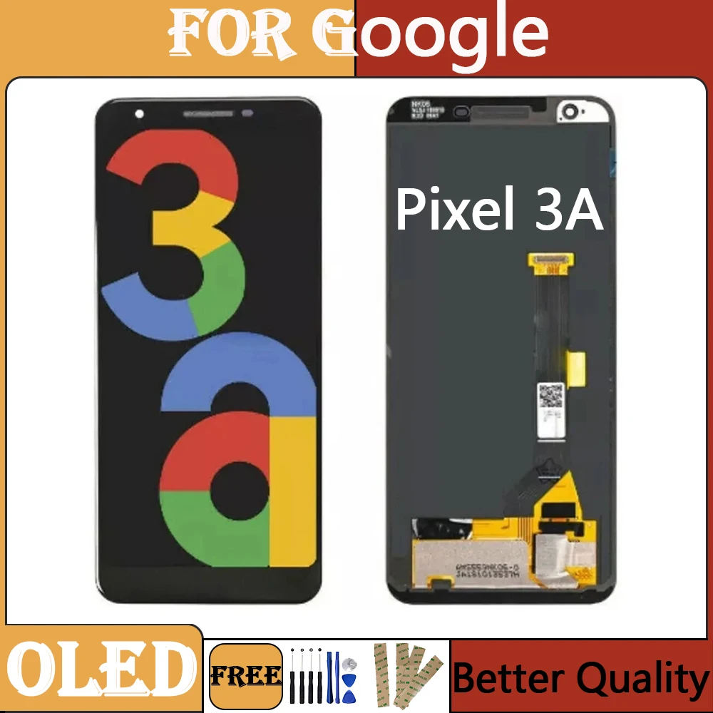 High Quality OLED For Google Pixel 3A LCD Display Touch Screen Digitizer Assembly For Pixel 3a Screen Tested No Dead Pixel