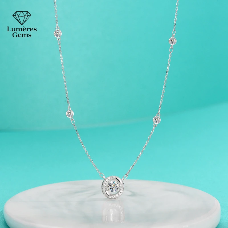 LumièRe Gems Platinum PT950 Morganite Necklace - Comfortable, Classic, Eternal Luxury Women'S High-End Jewelry - Party Gift