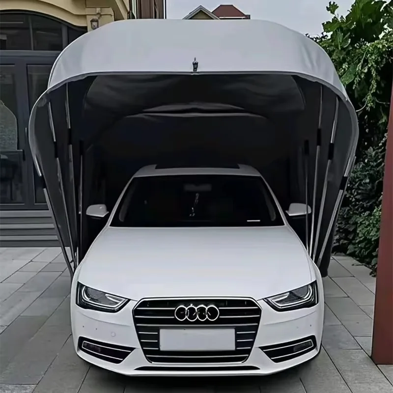Modern Style Metal Car Cover Tent Stainless Steel Folding Garage Shed PVC Coated Frame Pressure for Car Parking Outdoor Use