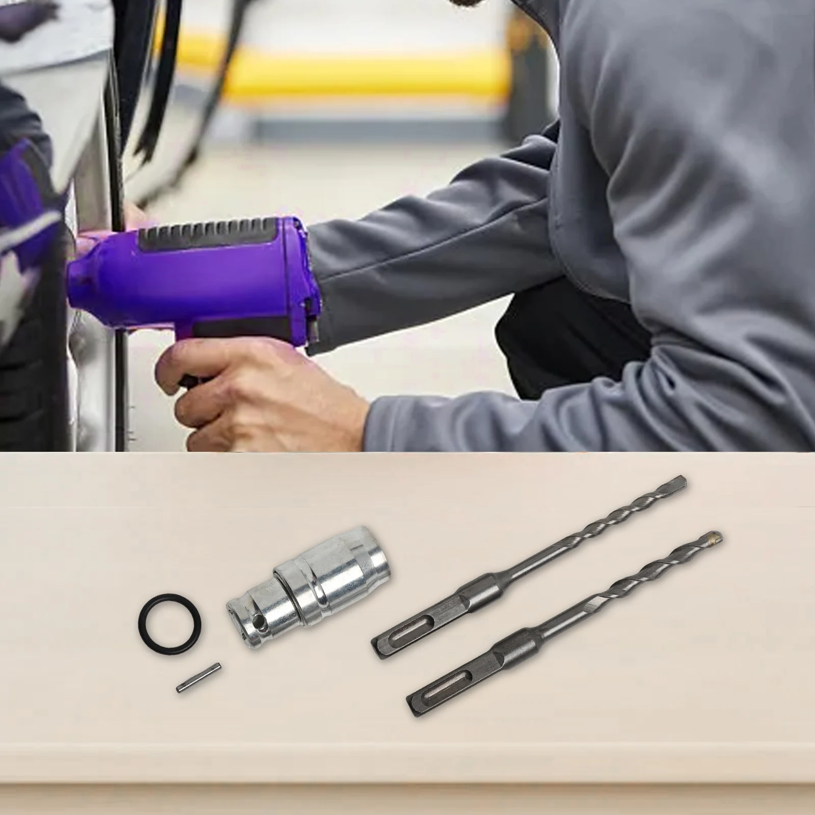 

Drill Bit Conversion Electric Hammer Converter High Spring Resistance Multifunctional Hammer Quick Installation Design