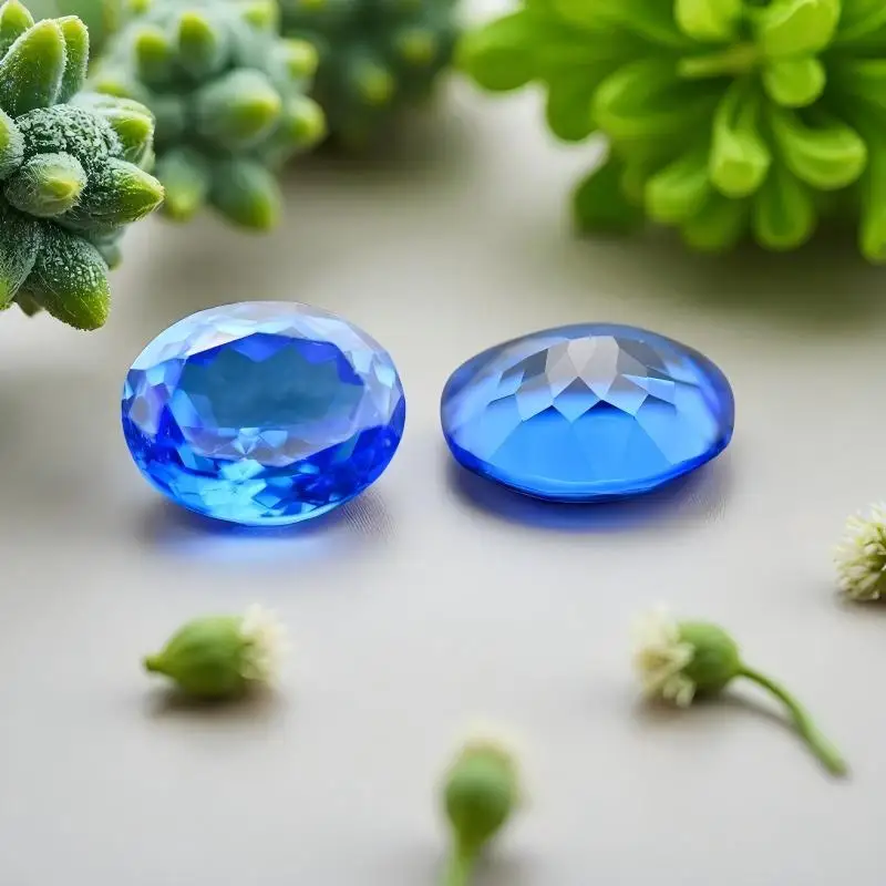 

L-Lab Grown Cobalt Spinel Oval Shaped Extremely Shiny Quality DIY Charms Ring Necklace Earrings Main Materials with Certificate