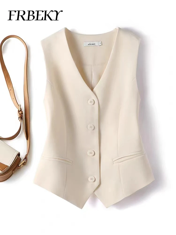Vests for Women Summer New Suit Small Undershirt Casual Solid Color Outwear Top Korean Fashion Short Section Sleeveless Vest