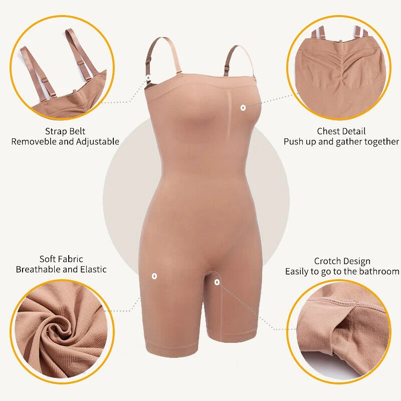 Women Strapless Shapewear Bodysuits Tummy Control Butt Lifter Body Shaper Waist Trainer Instantly Sculpt Your Body